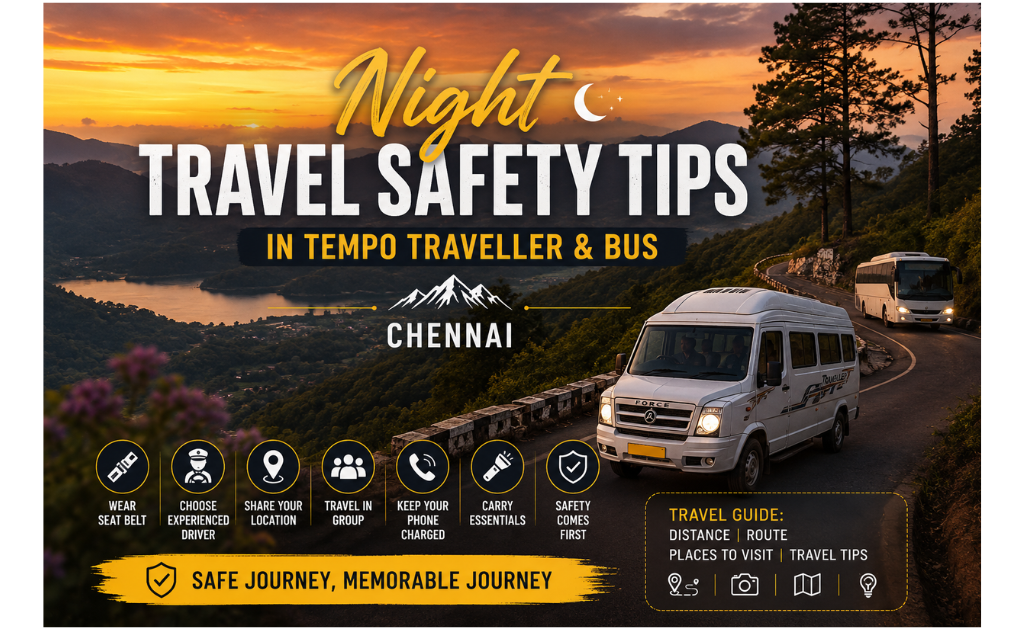 Night Travel Safety Tips in tempo traveller and bus from Chennai – safe group travel with VPL Travels